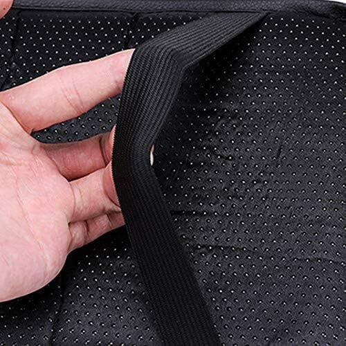 MUGEN Carbon Fiber Car Center Console Black Armrest Cushion Pad Cover Stitches
