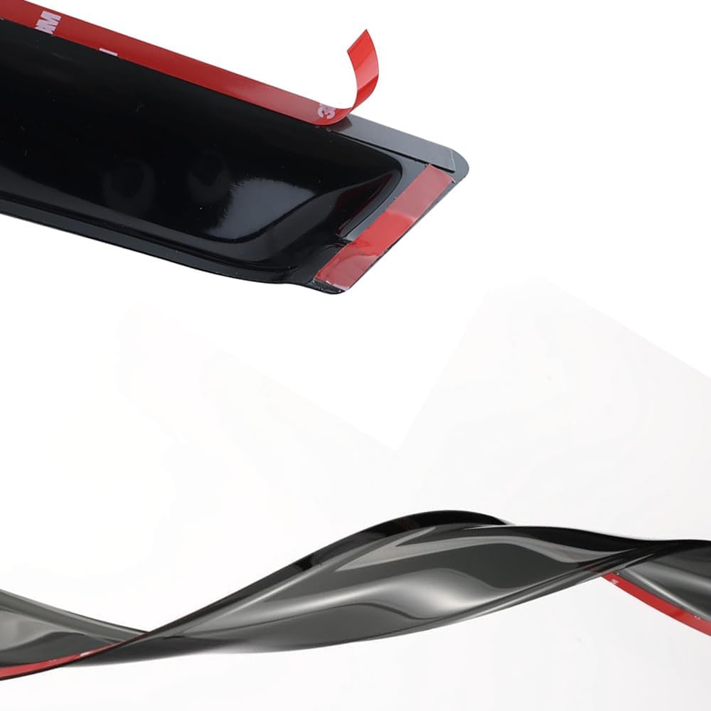 92341 Side Window Visors Wind Vent Deflector for 2010-2024 Chevrolet Camaro,2pcs Outside Mount Tape-On Dark Smoke Nice Sun Rain Guards Set