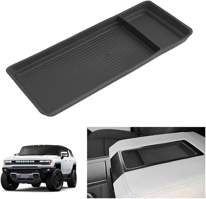 LUWU Center Console Organizer Compatible with 2023 2024 2025 2026 GMC Hummer EV SUV Accessories 2025 2026 Hummer EV Pickup Armrest Console Organizer Armrest Storage Tray