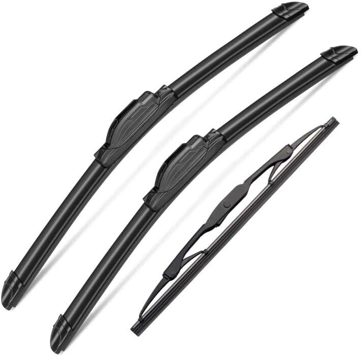 3 Wipers Set-26"+14" Front Windshield Wipers and 10" Rear Wiper Blade for -Factory Original Equipment Replacement (Pack of 3) Top Lock