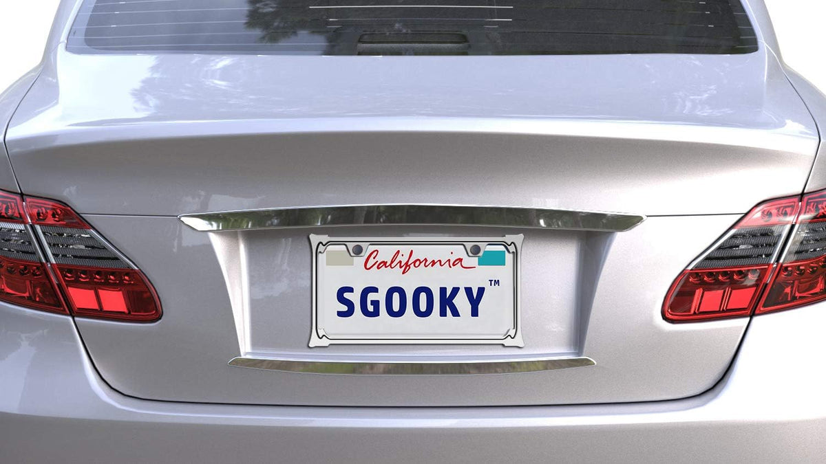 3D Chrome License Plate Frames, Pure Zinc Alloy Metal (3D Horn Pattern)