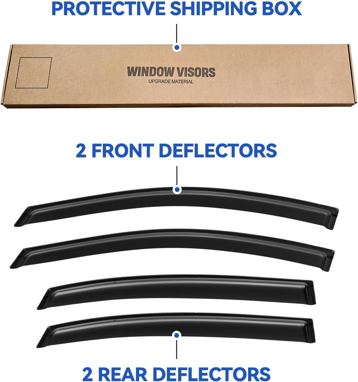 Window Visors Rain Guards for 2006-2013 Chevy Impala, Out-Channel Window Vent Wind Deflectors Visors Shades for 2014-2016 Impala Limited