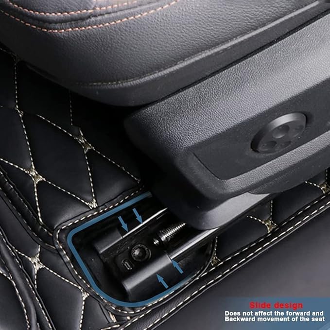 MELKEN Custom Fit Leather Car Floor Mats for 95% of Cars Full Coverage Floor Liners Car Mats (Black Beige)