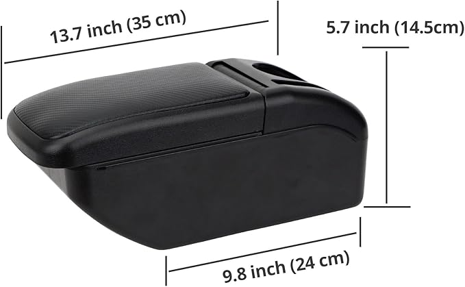 AULPHIKE Compatible with Nissan Versa Armrest 2007-2011 Car Center Console Organizer Armrests Double Layer Storage with USB Ports(Carbon Fiber Style)