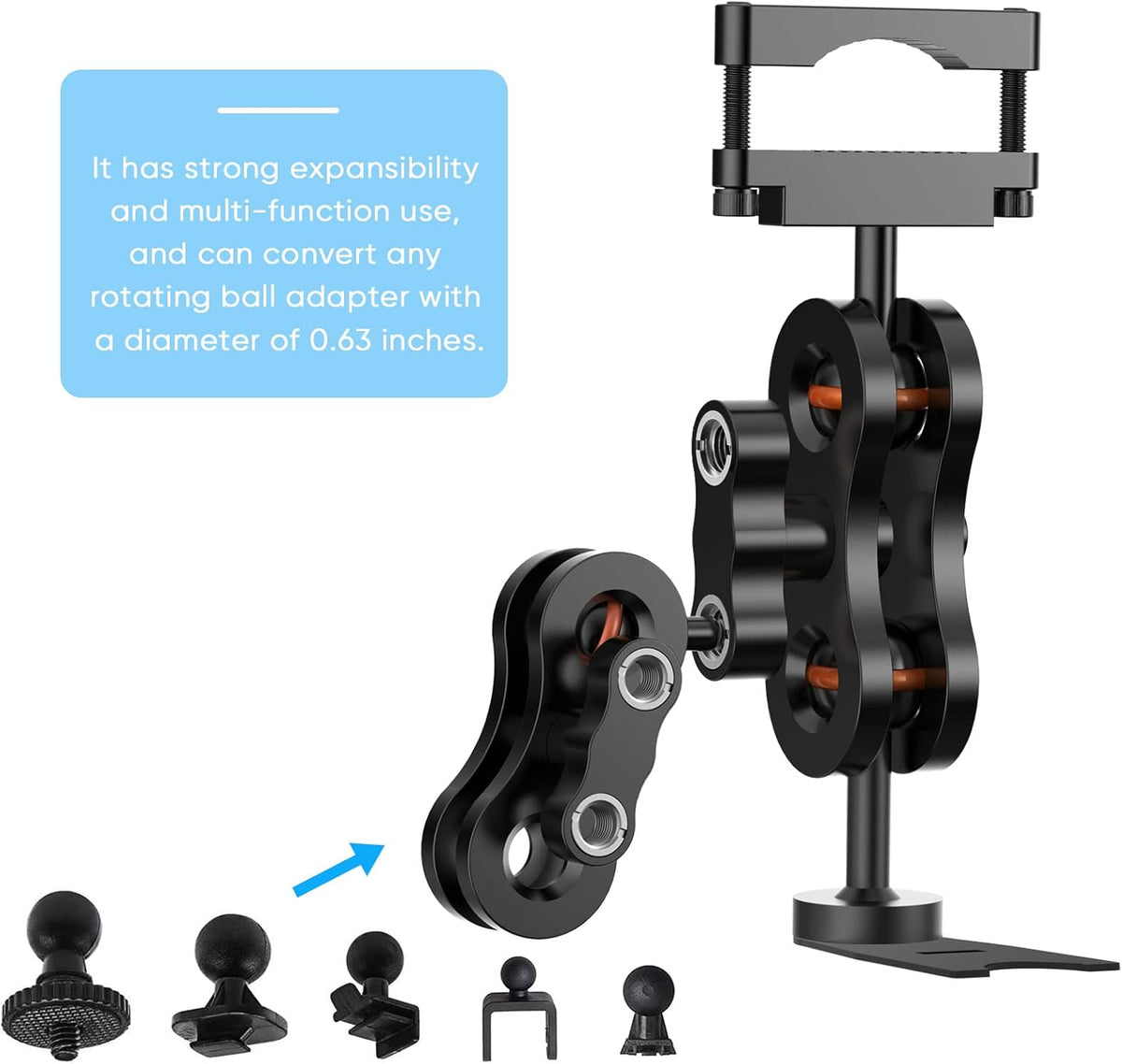 Radar Detector Mount,Aluminum Rearview Mirror Rod Radar Bracket,for Escort / Beltronics Vector / Rocky Mountain Phantom-T Radar