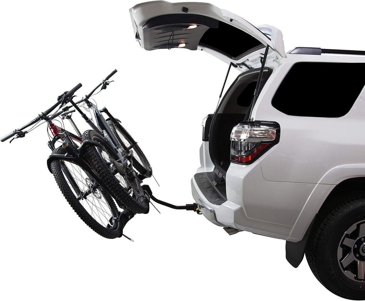 Saris SuperClamp EX 2-Bike Hitch Rack – Lightweight Platform Bike Carrier for Car, SUV, Truck – Tilting Design, Secure Wheel Clamping, Fits Road, Mountain, E-Bikes – 1.25" and 2" Hitch Receiver