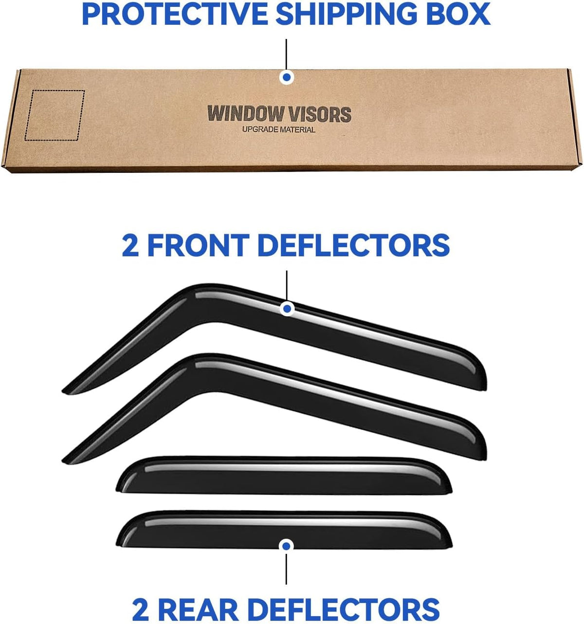 Window Visors Rain Guards Shield for 2003-2009 Hummer H2, Out-Channel Window Vent Wind Deflectors Visors Shades for 03-09 Hummer H2