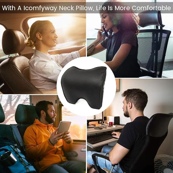 Car Neck Pillow For Car Driving, Leather Car Seat Headrest Pillow, Car Neck Support And Rest For Car Pillow, Travel Car Seat Neck Pillow For Neck Support And Pain Relief, Neck Car Pillow For Sleeping