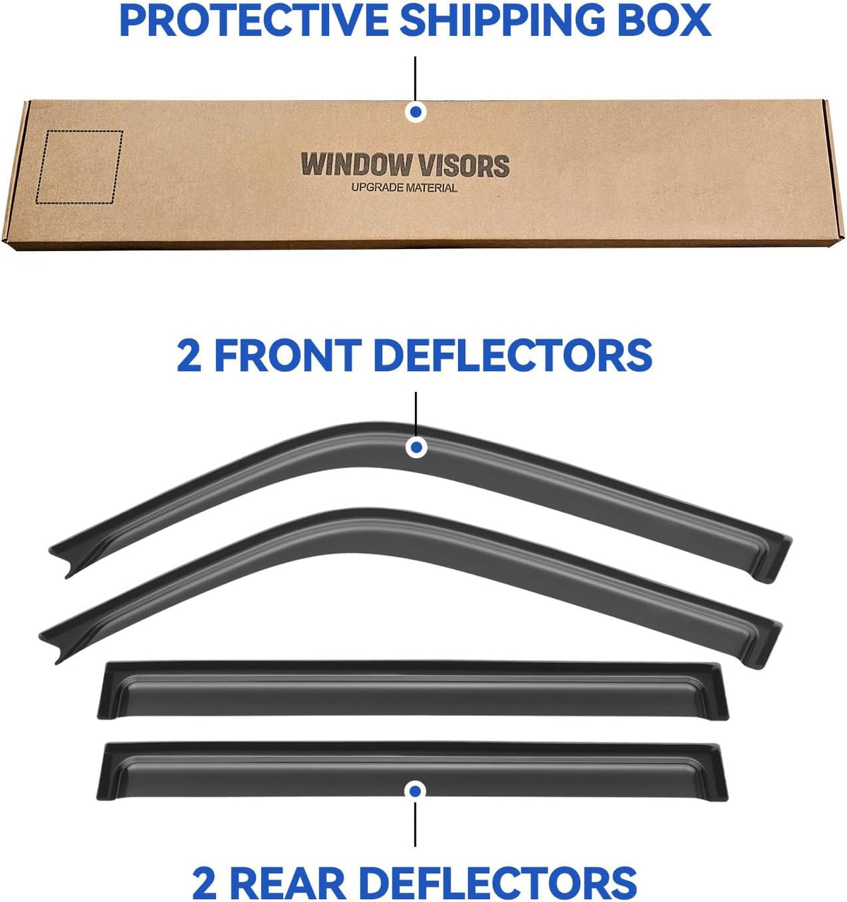 Window Visors Rain Guards for 1996 1997 1998 1999 2000 Toyota RAV4, Out-Channel Window Vent Wind Deflectors Visors Shades for 96 97 98 99 00 Toyota Rav4