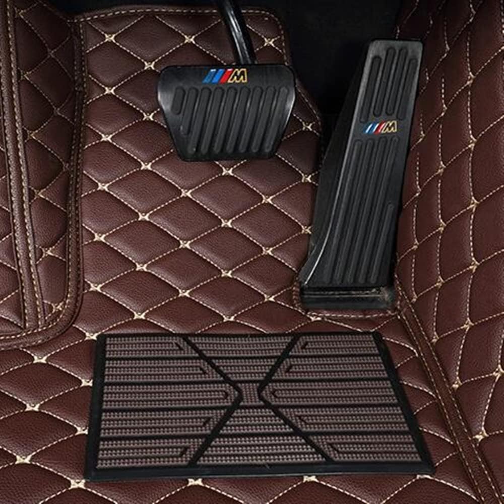 Custom All-Weather Protection Luxury Leather Floor Mats for Cars SUVs Trucks According Anti-Slip Leather Floor mats (43,Striped Black)