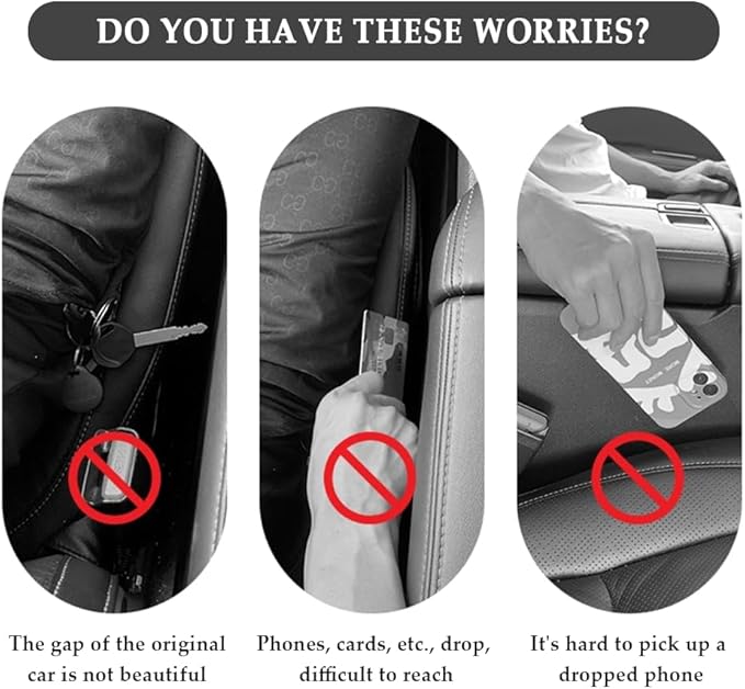 IHOTDER 2PCS Car Seat Gap Filler,Super Flexible Car Side Seat Gap Filler CCar interior Accessories,Universal Car Organizer Between Seats for Tightly Filling Seat Gaps (Purple/2PCS)âŠ