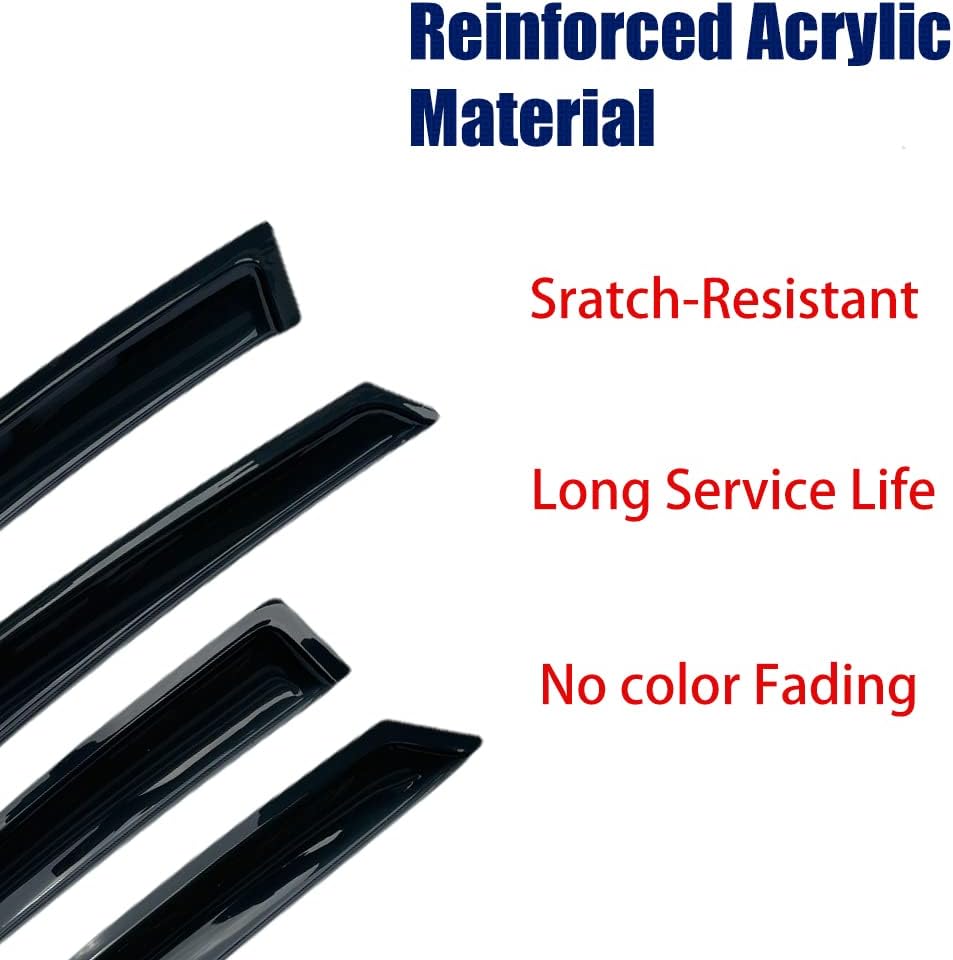 Sunproof Waterproof Side Window Wind Deflector, 4pcs Protective Replacements Rain Guards Set, Window Visor fit for 2011-2023 Chrysler 300 94432