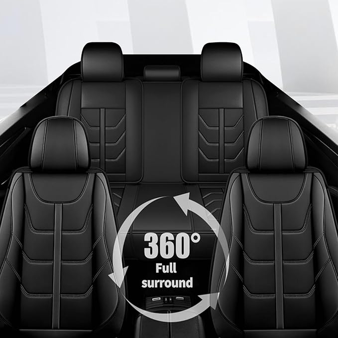 TTX LIGHTING Car Seat Covers fit for Chevrolet Equinox 2007-2026 Full Set: Premium Leather Automotive Seat Cover with Airbag Compatible Waterproof (5 Seats, Black)