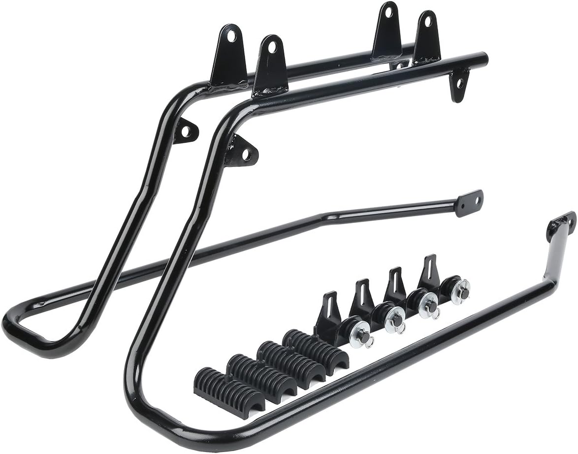 XFMT Matte Black Motorcycle Saddlebags Hard Saddle Bags W/Black Conversion Bracket For Harley Softail Heritage Deluxe 1984-2017