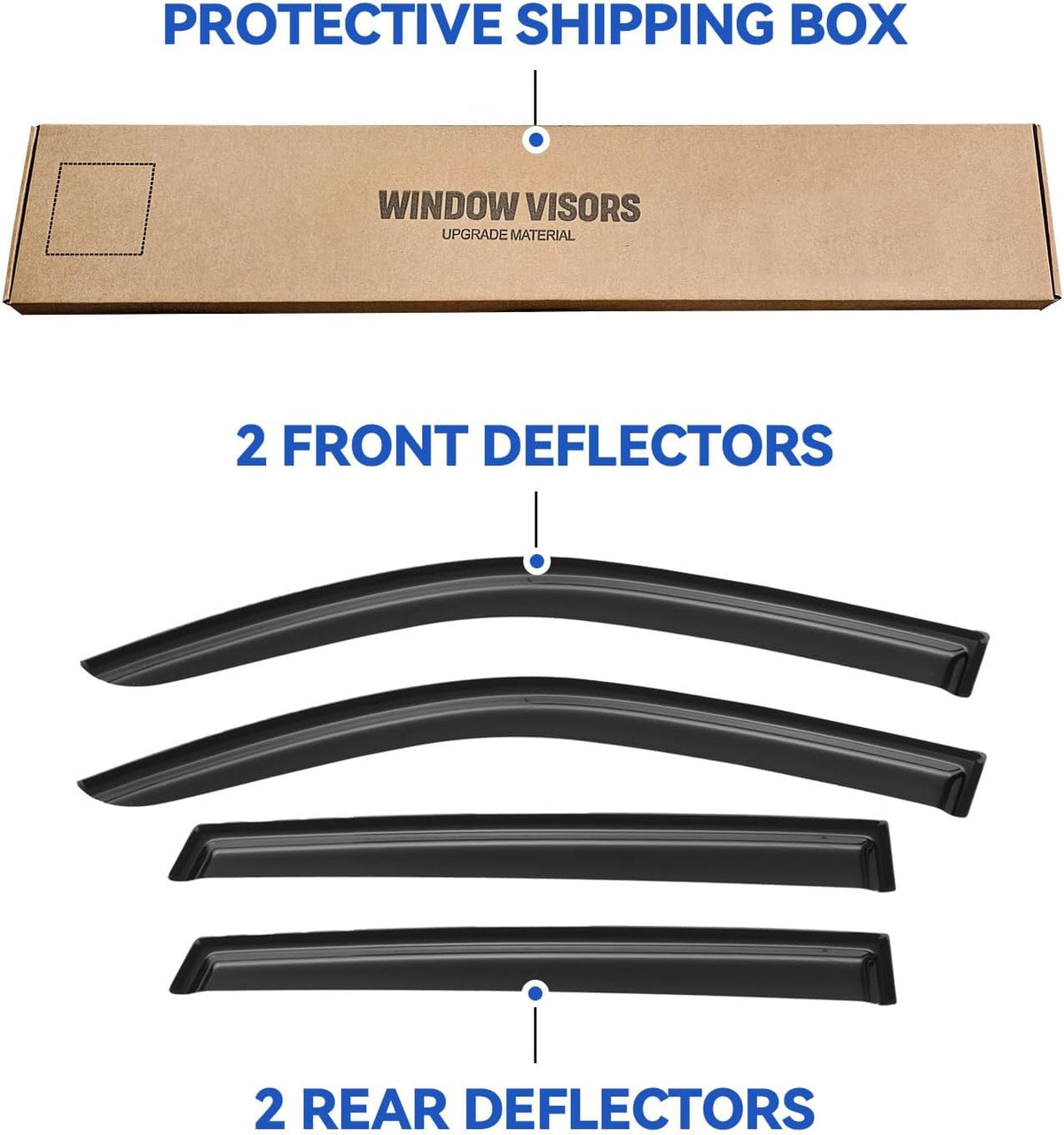 Window Visors Rain Guards for 2005-2009 Hyundai Tucson, Out-Channel Window Vent Wind Deflectors Visors Shades for 05-09 Tucson