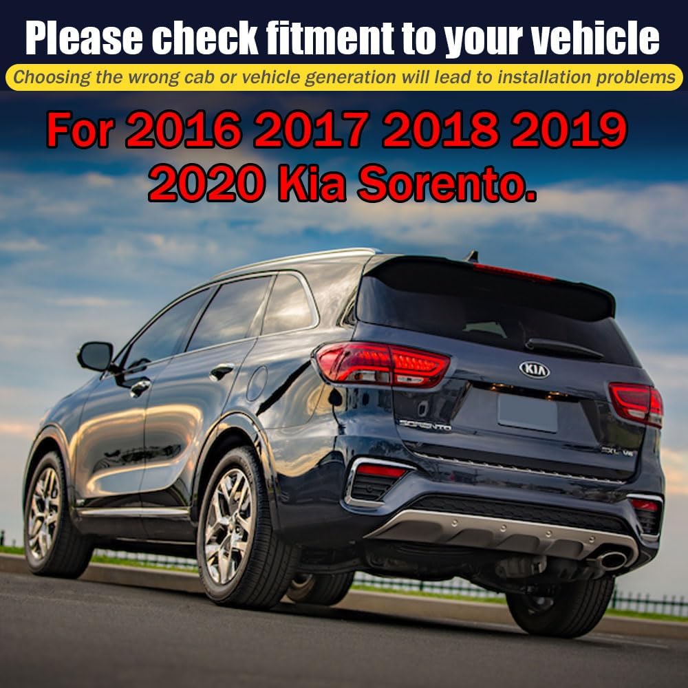 Rain Guards for Kia Sorento 2016-2020, Tape-on Side Window Deflectors for Kia Sorento, Window Visors for Kia Cars, Car Accessories 4 Rain Guards & 2 Car Coasters