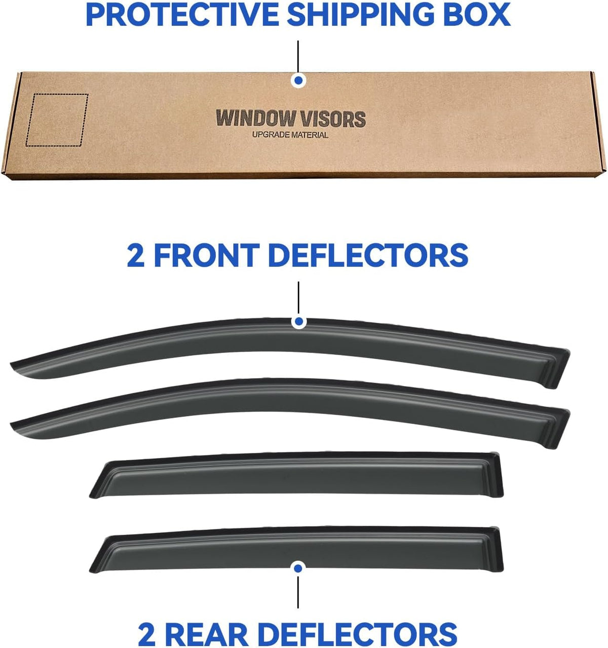 Window Visors Rain Guards for 2007-2012 Dodge Caliber, Out-Channel Window Vent Wind Deflectors Visors Shades for 07-12 Dodge Caliber