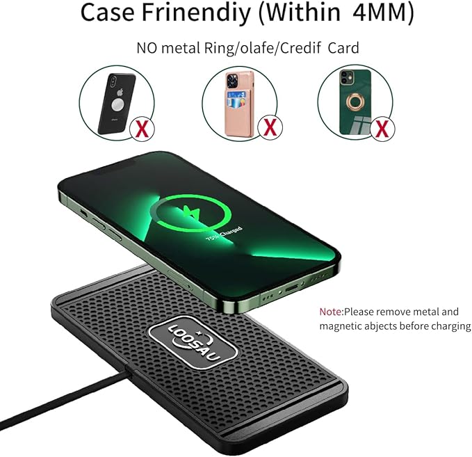 Wireless car Charger Charging pad 15w Non Slip FastCharger for car Wireless Phone Charger for Android for iPhone 11/12/13/14/15/16 /17 Pro Max Xs,Samsung Galaxy S20, S10+ Note 9ďźLG