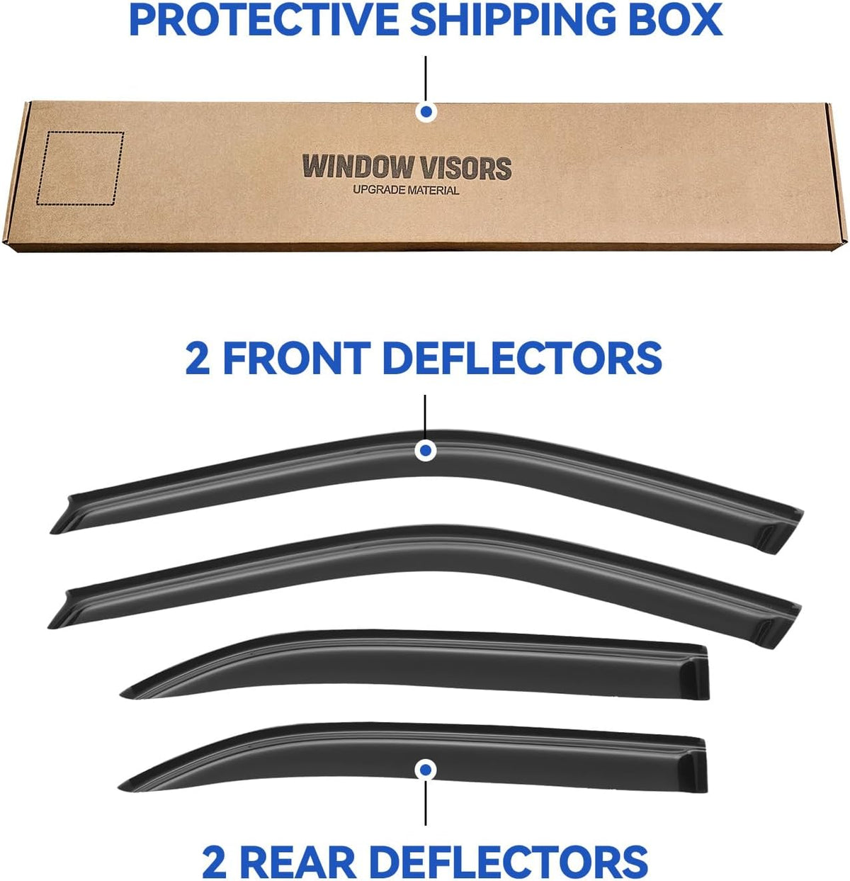 Window Visors Rain Guards Shield for 1996-2000 Honda Civic Sedan, Out-Channel Window Vent Wind Deflectors Visors Shades for 96-00 Civic