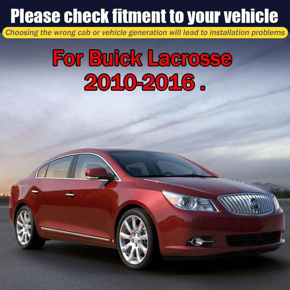 Rain Guards for Buick Lacrosse 2010-2016, Tape-on Side Window Deflectors for Buick Lacrosse, Window Visors for Buick Cars, Car Accessories 4 Rain Guards & 2 Car Coasters