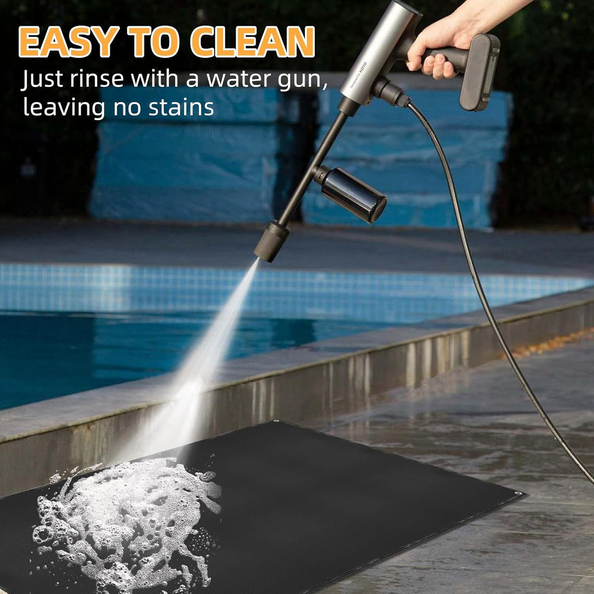 Under Grill Mat for Outdoor Grilling, 32 x 48 inches Double-Sided Fireproof Waterproof BBQ Protector for Deck and Patio Under Grill Mat for Outdoor BBQ