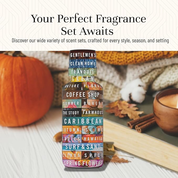 P&J Fragrance Oil Halloween Set | Autumn Wreath, Pumpkin Pie, Candy Corn, Marshmallow, Night Air, and Caramel Corn Candle Freshie Scent for Candle Making, Soap Making Supplies