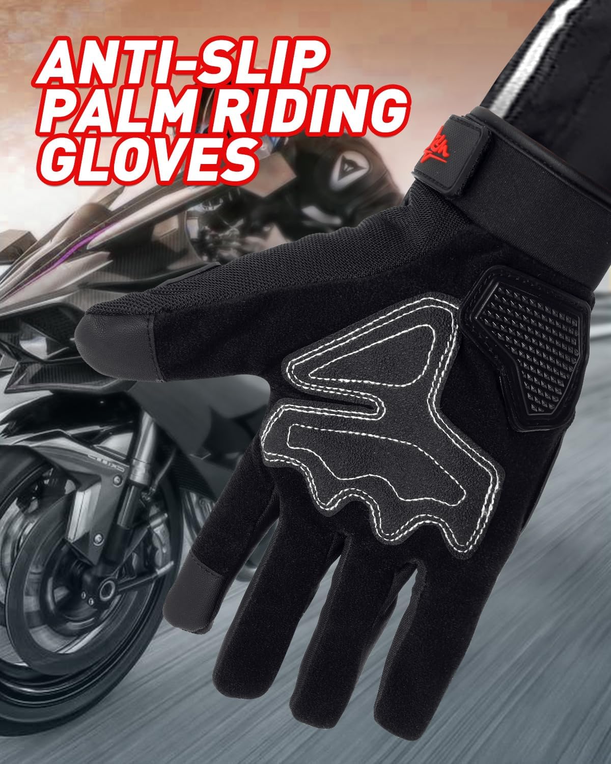 Motorcycle Gloves,Touchscreen Motorbike Gloves with Hard Knuckle Tactical Gloves Riding Gloves Anti-Slip Airsoft Gloves