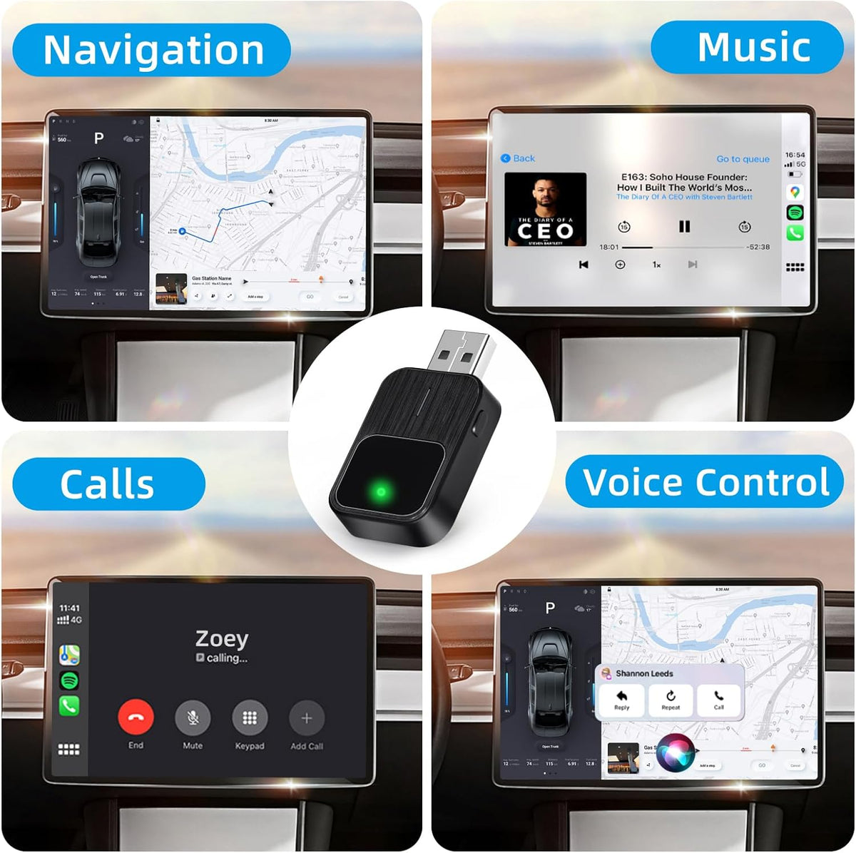 Wireless CarPlay Adapter for Apple, Android Auto Car Adapter 2025, 2in1 Mini for iPhone,Wired to Wireless,Plug and Play Setup,USB/Type-C Port Seamless Car Connectivity,Support iOS 12+ and Android 11+