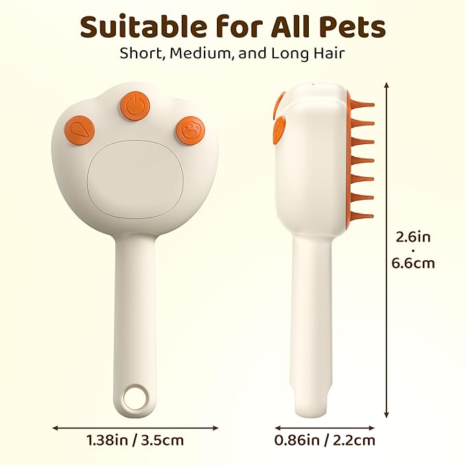 Steam Cat Brush, 6-in-1 Dog Brush Spritz Defur Comb with Pet Waterless Shampoo, Steamy Skin Friendly Deshedding Grooming Tool, Suitable for Shedding & Haired Pets, Pet Supplies Accessories, Yellow