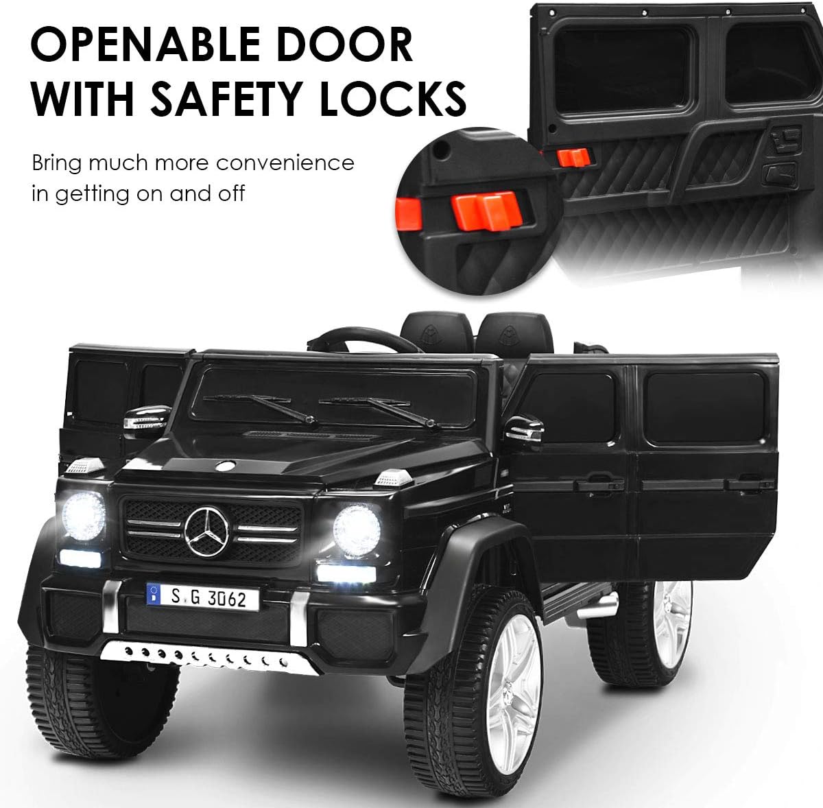 HONEY JOY Ride On Truck, Licensed Mercedes-Benz Maybach G650 Battery Powered Ride On Toys Car w/Remote Control, LED Lights, Music, Slow Start, 12V Electric Cars for Kids, Gift for Boys Girls (Black)