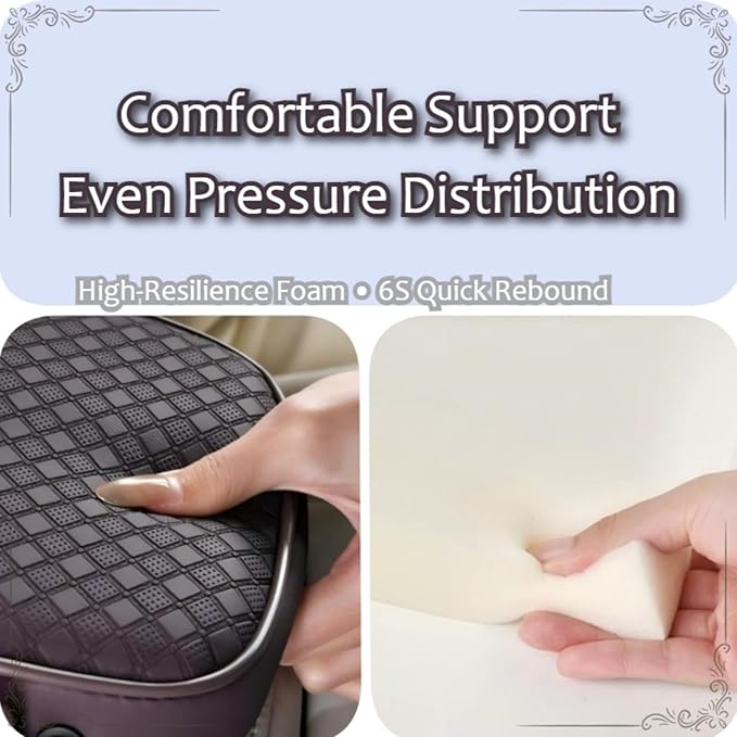 2026 Enhanced Car Center Console Armrest Cushion with USB& Type-C Charging, PU Leather Console Pad with Cup Holders, Storage& Tissue Outlet for Most Vehicles (Sloped Version, Red)