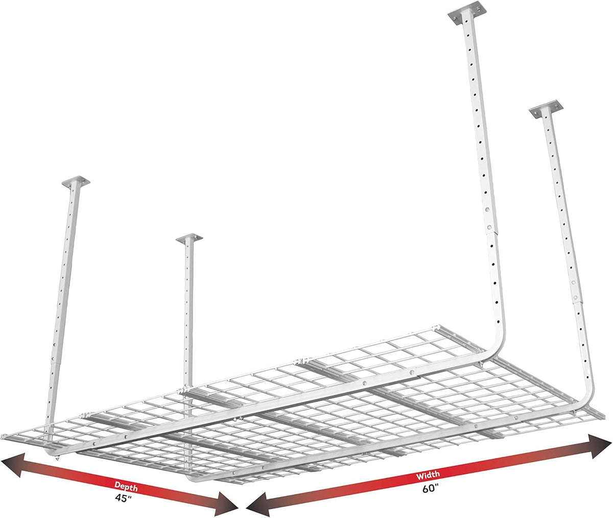 Ceiling Mounted Adjustable Shelf in White