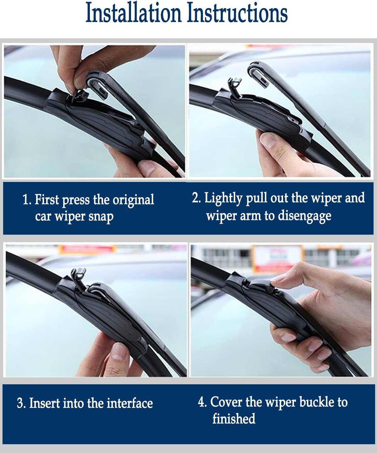 4 Wipers Set for Toyota FJ Cruiser 2007-2014, Windshield Wiper Blades Original Equipment Replacement Front and Rear- 16"/14"/14"10F (Pack of 4) J- HOOK