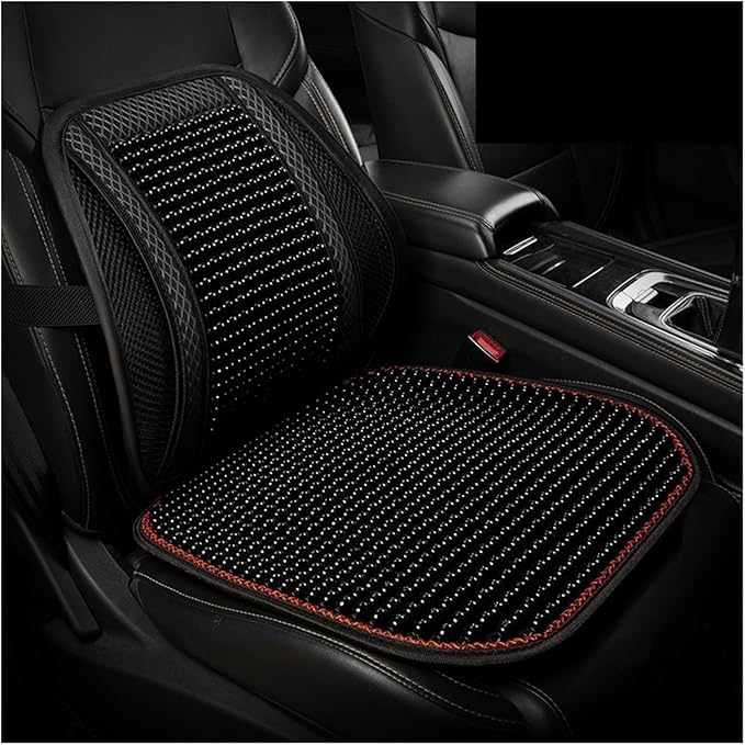 TOMSE Car Seat Chair Back Cushion for BMW X3 G01 2019 2020 2021 2022 2023 2024, Wooden Beads Ventilate Mesh Lumbar Brace Strong Durable Relieve Fatigue Summer Interior Accessories,C-Waist Cushion