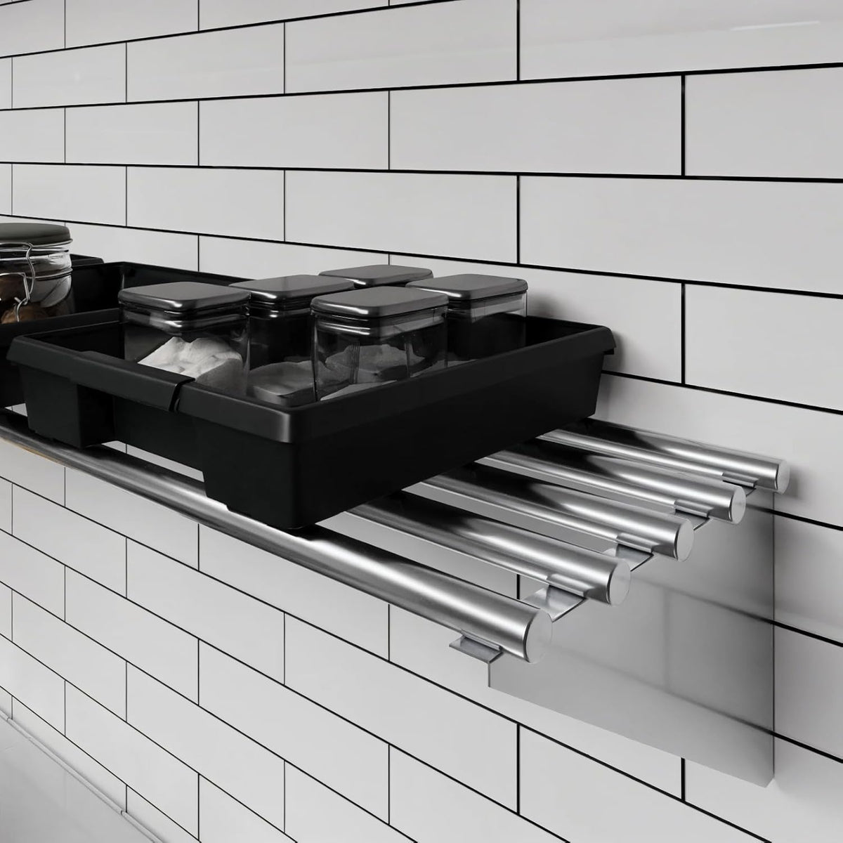 AmGood 14 in. x 36 in. NSF Stainless Steel Tubular Wall Shelf | Heavy-Duty Metal Shelving for Appliances & Equipment | Ideal for Kitchen, Restaurant, Garage, Laundry, Utility Room