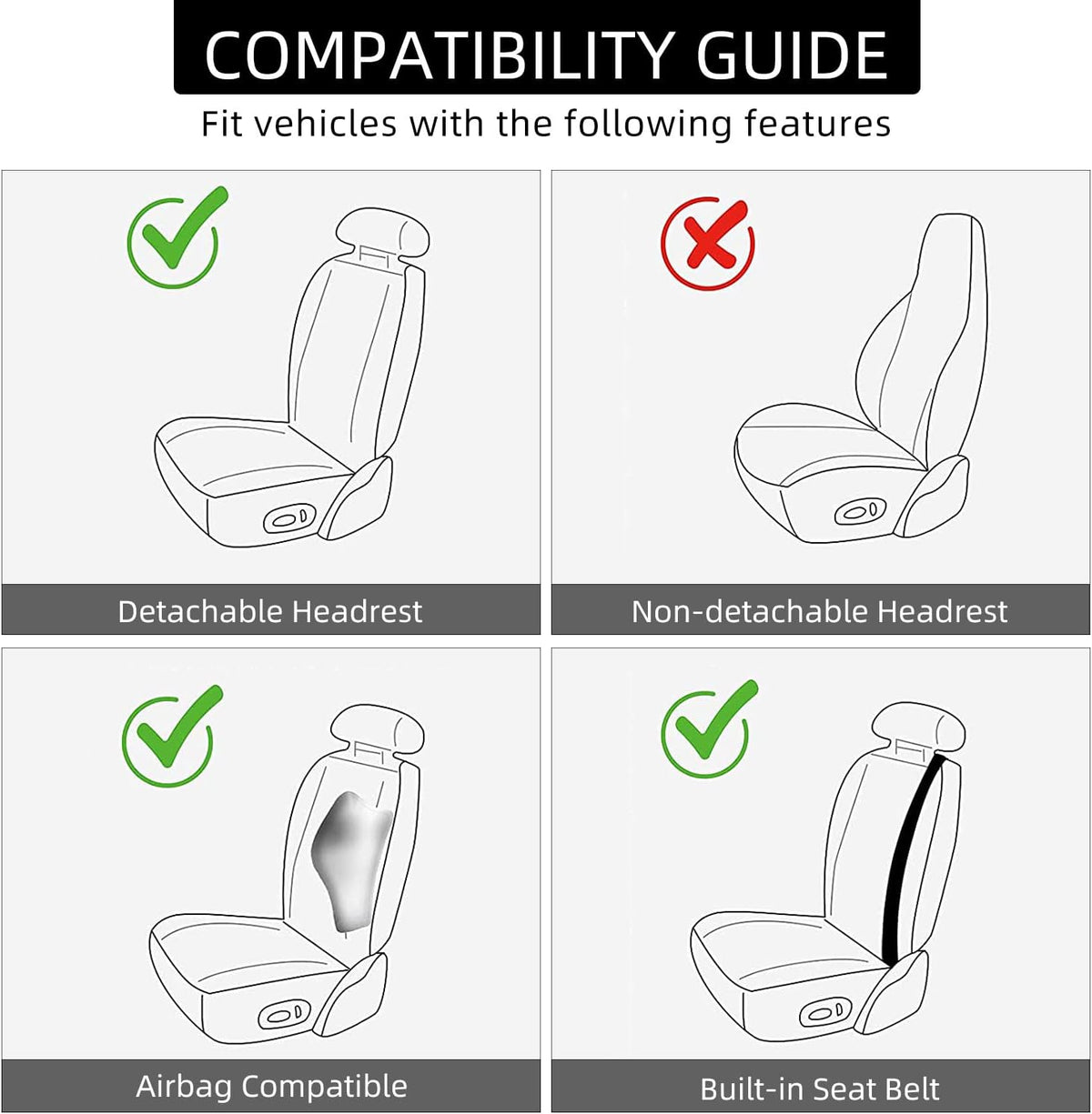 1 Pack Leather Front Car Seat Cover, Universal Sideless Car Seat Protector with Storage Pocket and Seat Belt Pad, Waterproof Automotive Seat Cover Cars Trucks SUV(Beige)
