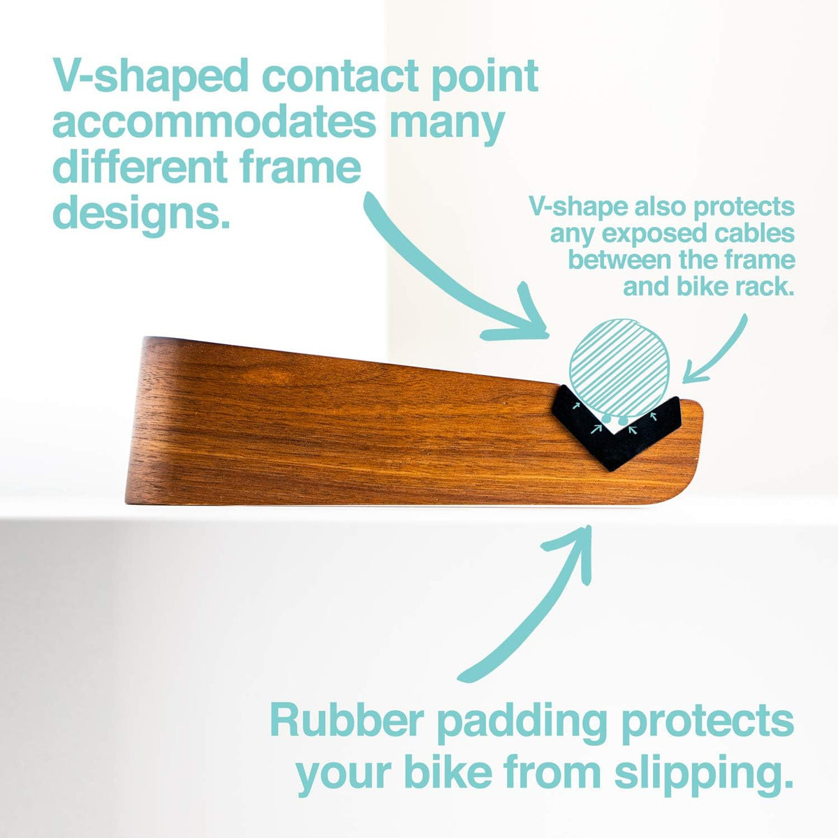 WOKK Wooden Bike Wall Mount - Horizontal Bicycle Wall mount for Home or Garage, Wall Bike Rack for apartment, Your Elegant Indoor Bike Storage