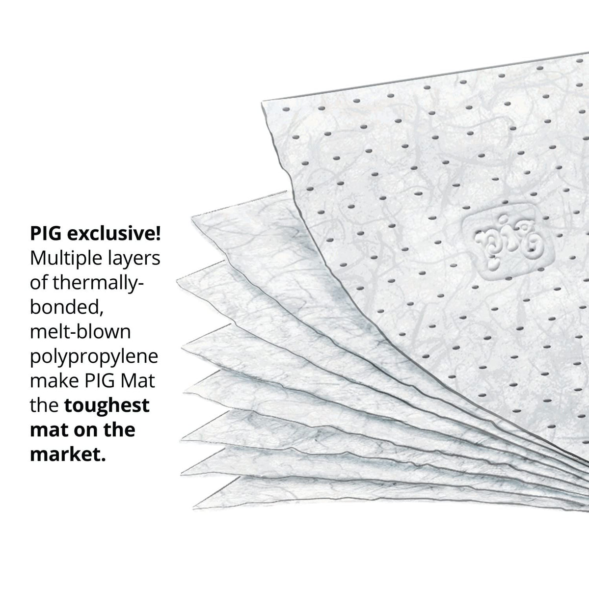 PIG Oil-Only Absorbent Mat Roll | Heavyweight | Absorbs 32.4 gal per roll | 150' L x 24" W | MAT424