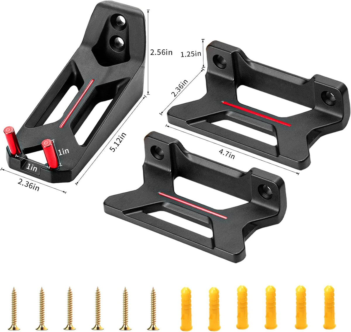 Bike Wall Mount, Horizontal Indoor Storage Bike Hook Rack for Garage or Home, Heavy Duty Bicycle Hold hooks for Road, Mountain or Hybrid Bikes.