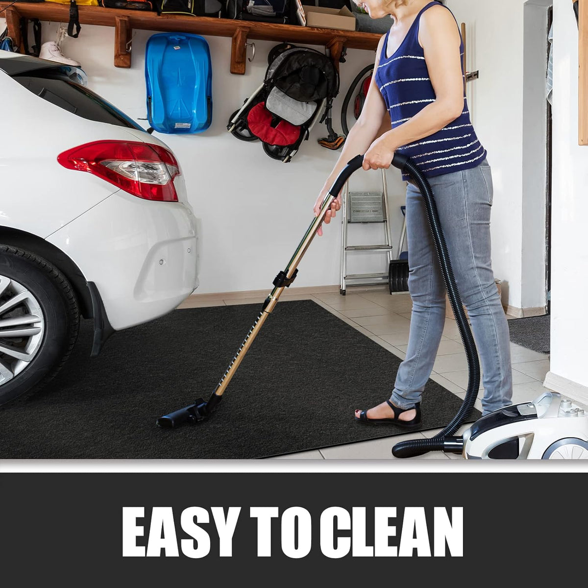 LINLA Premium Absorbent Oil Mat Contains Liquid Garage Floor Mat, Reusable, Washable, Protects Garage Floor or Driveway Surface, Shop,Parking, 7.4 ft x 20 ft