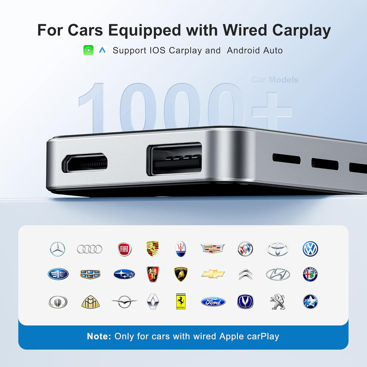 AI Box Wireless CarPlay & Auto Adapter - Plug & Play, Dual-Band WiFi, Bluetooth 5.0, 4K Video Support, Android 12.0 System, Compatible with Factory CarPlay & Android Auto (4GB RAM+32GB ROM)