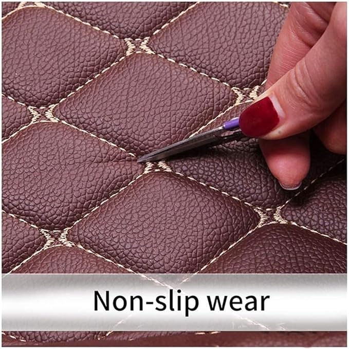 Custom Car Mats All Weather Fit Automotive Floor Mats PU Leather Protector Mat for Most Sedan, SUV, Truck Floor Mats (Black and Purple)