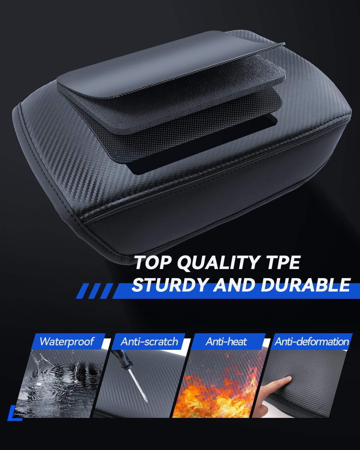 Armrest Cover for 2022-2025 Mitsubishi Outlander(SE/Black Edition/SEL) Accessories Center Console Middle Lid Pad Protector for Car Elbow Rest
