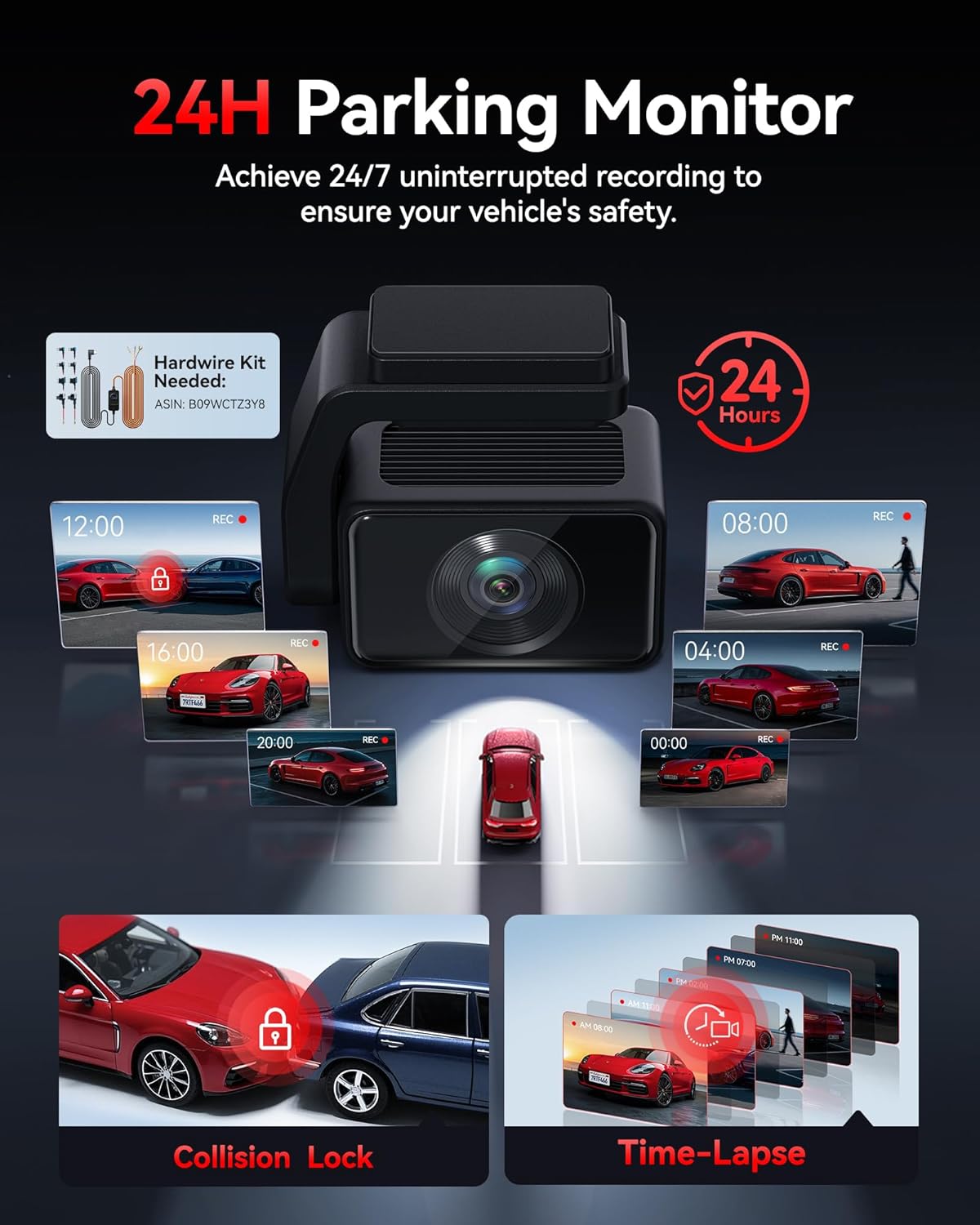 REDTIGER F4 Pro 4K Dash Cam Front and Rear, STARVIS 2 Sensor, 128GB Card Included, Built-in 5.8GHz WiFi6, 2.2inch Touch Screen Dash Camera for Cars, Voice Control, 24H Parking Mode