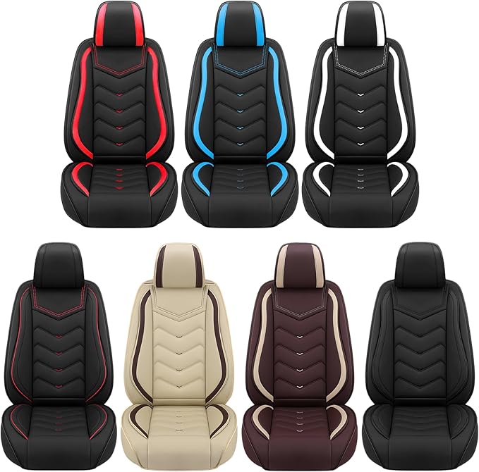 Car Seat Covers Fit for Toyota rav4 2000-2026, Stylish Sport Seat Covers, Waterproof Wear-Resistant Premium Nappa Leather Car Seat Cover.(2 Pcs Front/Beige)