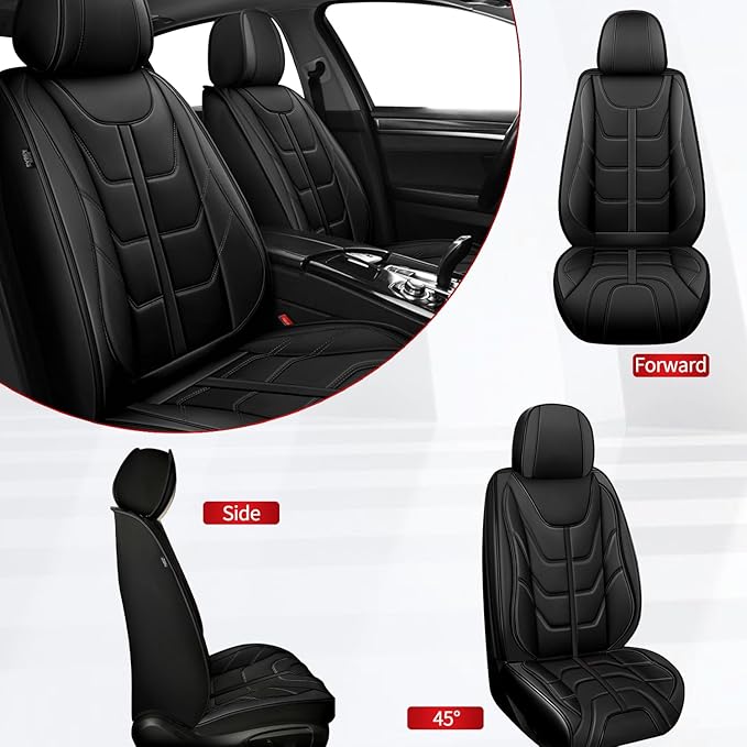 TTX LIGHTING Car Seat Covers fit for Buick Envision 2016-2025 Front Seat: Premium Leather Automotive Seat Cover with Airbag Compatible Waterproof (2 Seats, Black)