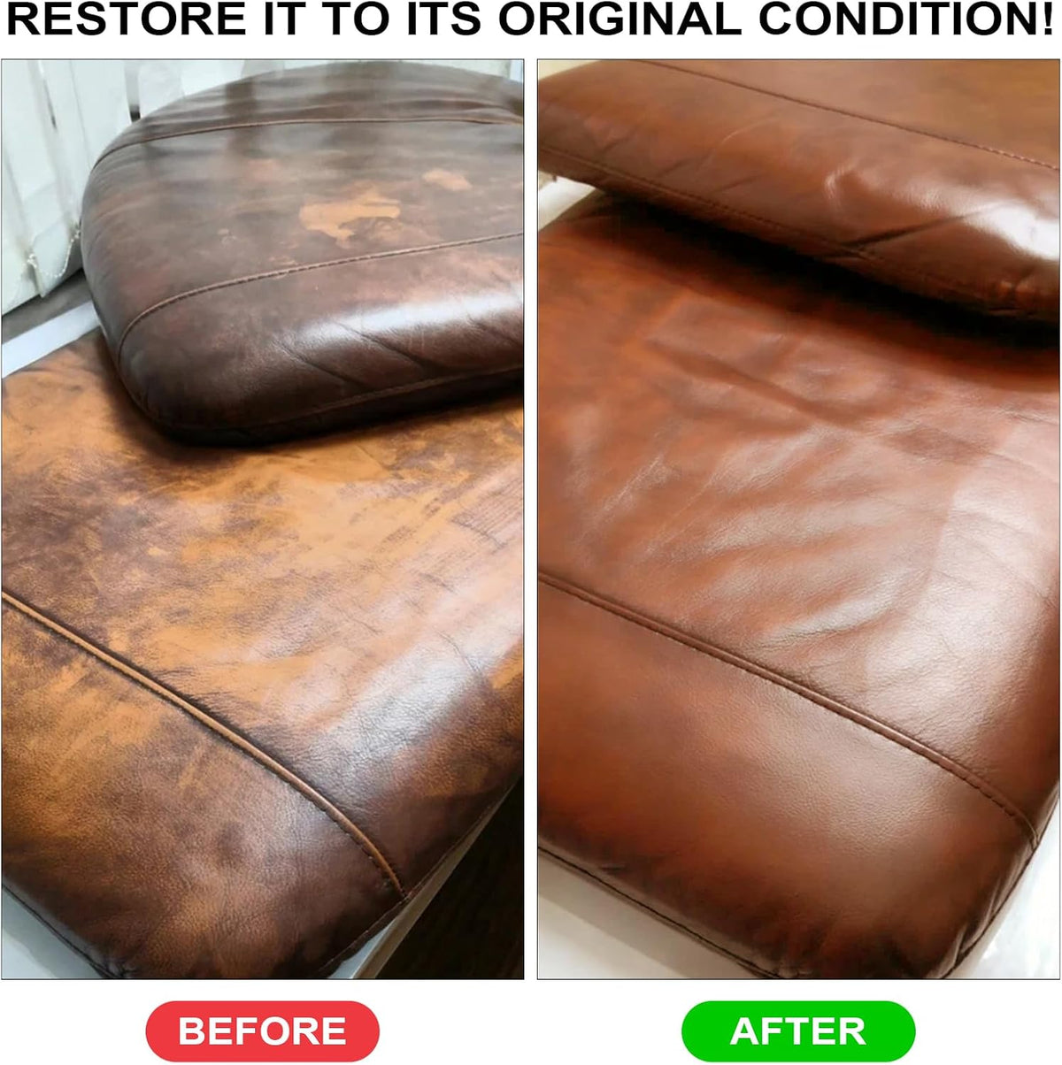 Leather Recoloring Balm,10oz Leather Color Restorer Leather Repair Kit for Furniture Car Leather Scratch Remover, Black Leather Color Restorer for Couches,Leather Dye Paint for Faded