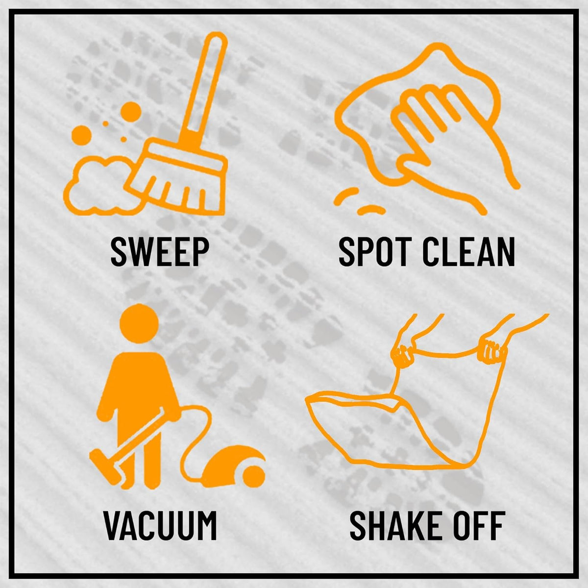 Ottomanson 6'6" x 24' Hallway Runner with Scraper Pile - Extra Durable Non-Slip Rug Mat for Indoor & Outdoor Use - Ideal for Kitchen, Entryway & Garage - High-Traffic Carpet, Black
