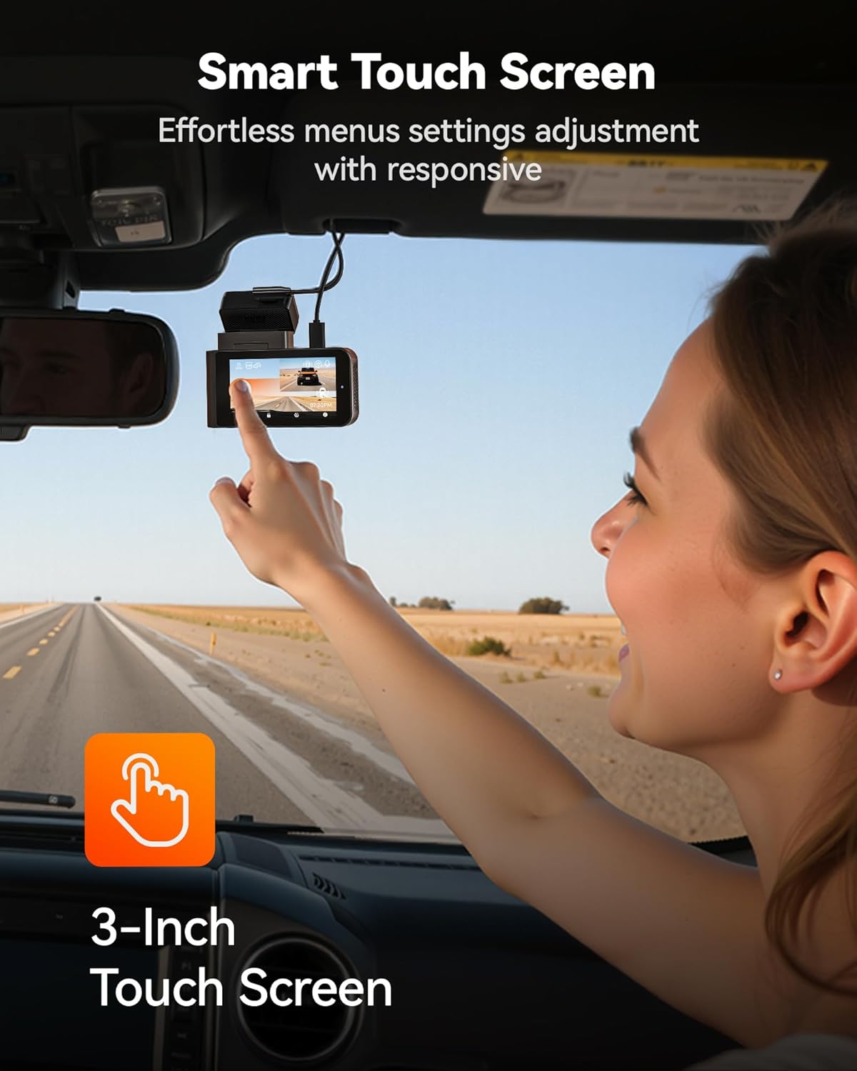 WOLFBOX X3 2.5K 60FPS Dash Cam, STARVIS 2 IMX675 with ADAS, 2.5K+1080P Dual Dash Cam Front and Rear, Built-in 5.8GHz WiFi & GPS, Included 64GB Card, Touch Screen, G-Sensor, Loop Recording