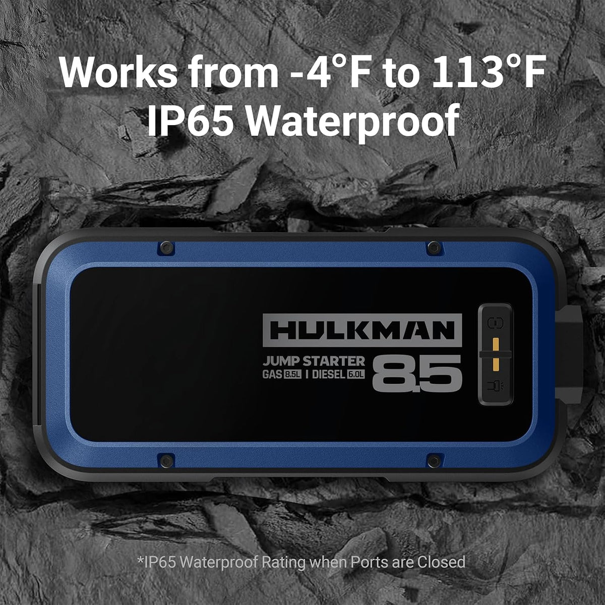 Hulkman Alpha85,Cobalt Blue, 2000A 74Wh Smart Jump Starter, 12V Portable Car Battery Booster with 3.3" Display, USB-C Power Pack,Includes 65W Wall Charger,Jumper Cables for up to 8.5L Gas/6.0L Diesel